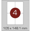 Этикетка самоклеящаяся А4 (4 шт на листе)105 х 148,1 мм с прямыми углами