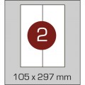 Этикетка самоклеящаяся А4 (2 шт на листе)105 х 297 мм с прямыми углами