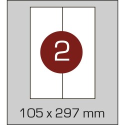 Етикетка самоклейка А4 (2 шт на аркуші)105 х 297 мм з прямими кутами