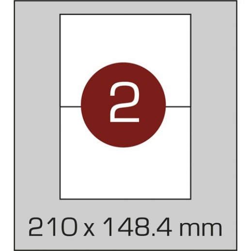 Этикетка самоклеящаяся А4 (2 шт на листе) 210 х 148,4 мм с прямыми углами