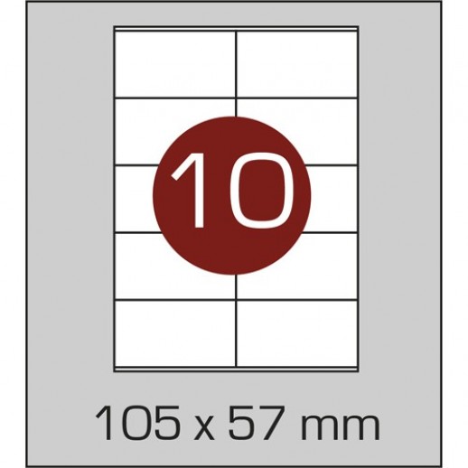 Этикетка самоклеящаяся А4 (10 шт на листе)105 х 57 мм с прямыми углами