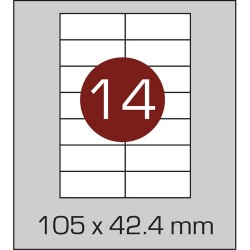 Етикетка самоклейка А4 (14 шт на аркуші)105 х 42,4 мм з прямими кутами