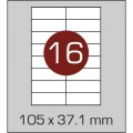 Этикетка самоклеящаяся А4 (16 шт на листе) 105х37,1 мм с прямыми углами