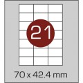 Этикетка самоклеящаяся А4 (21 шт на листе) 70 х 42,4мм с прямыми углами