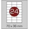 Этикетка самоклеящаяся А4 (24 шт на листе) 70х36мм с прямыми углами