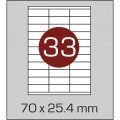 Этикетка самоклеящаяся А4 (33 шт на листе) 52,5х42,4мм с прямыми углами