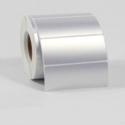 Етикетка металізована 100х25 мм поліестер, матове срібло 1000 шт