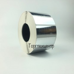 Етикетка гарантійна 50х20 мм срібляста глянцева 2000 шт (шахматка)